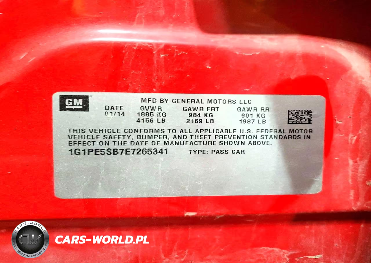 2014 Chevrolet Cruze Lt VIN:1G1PE5SB7E7265341 - 12