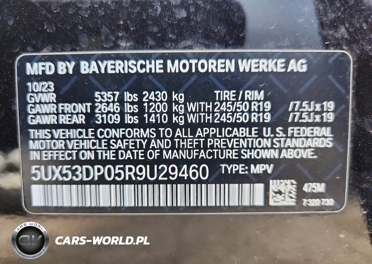 2024 BMW X3 xDrive30I VIN:5UX53DP05R9U29460 - 14
