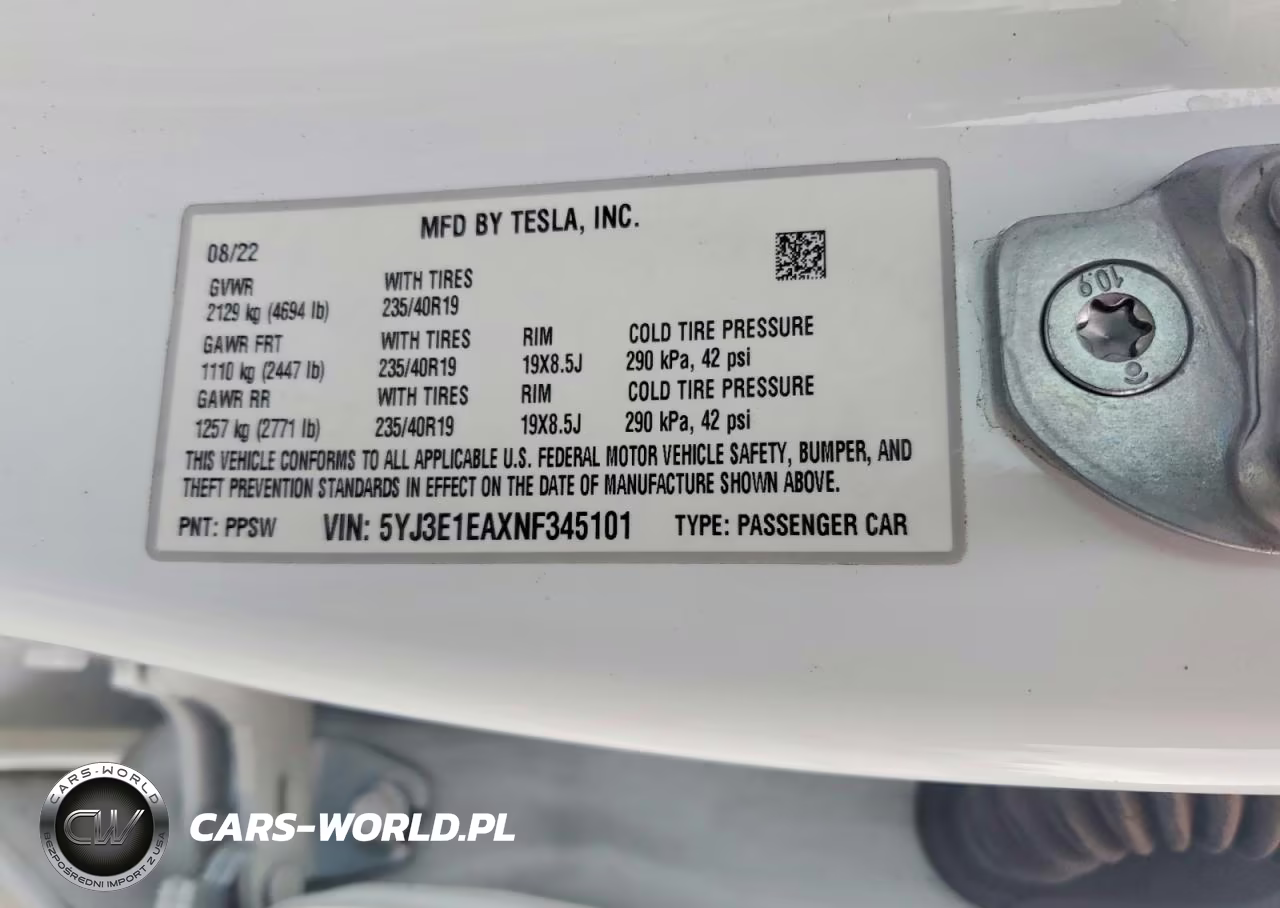 2022 Tesla Model 3 VIN:5YJ3E1EAXNF345101 - 12