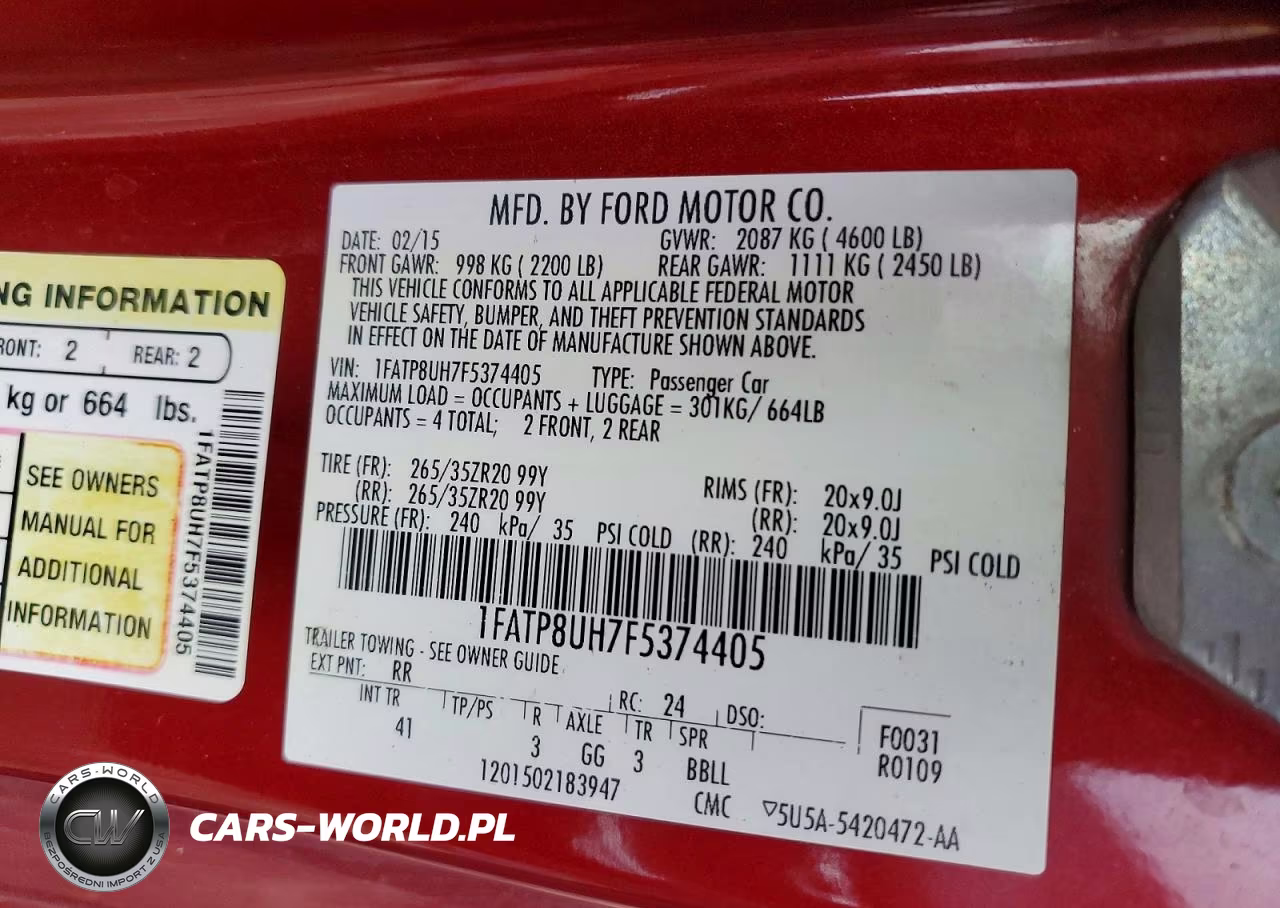 2015 Ford Mustang VIN:1FATP8UH7F5374405 - 12