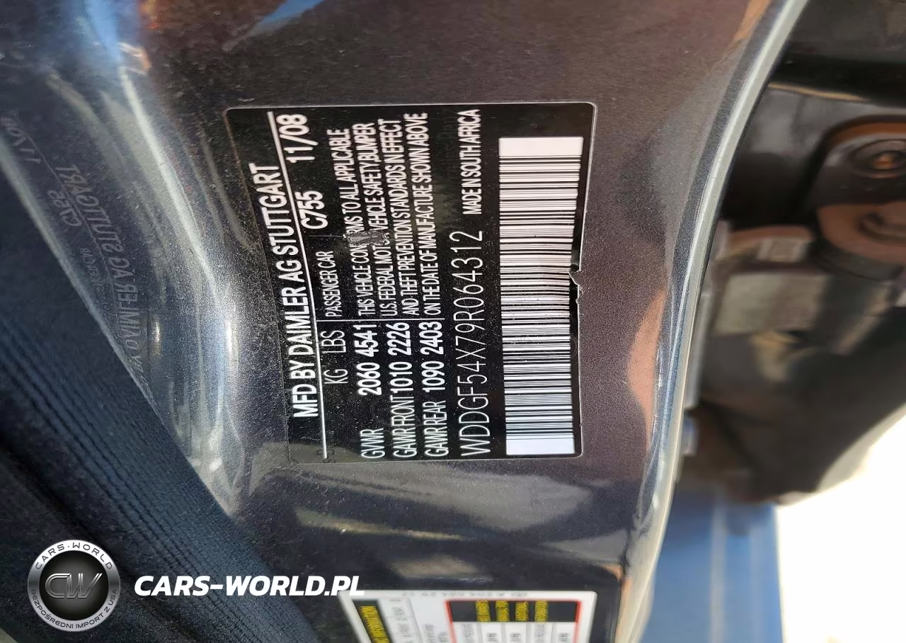 2009 Mercedes-Benz C 300 VIN:WDDGF54X79R064312 - 12