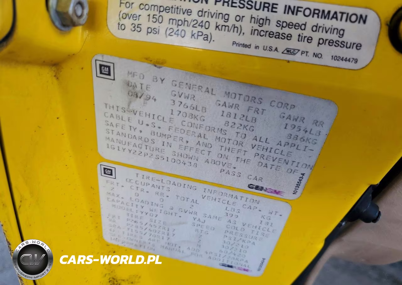 1995 Chevrolet Corvette VIN:1G1YY22P2S5100438 - 12