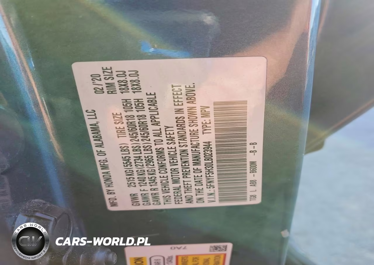 2020 Honda Pilot Ex VIN:5FNYF5H30LB023944 - 13