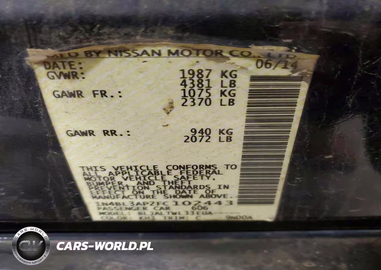 2015 Nissan Altima 3.5 Sl VIN:1N4BL3AP2FC102443 - 12