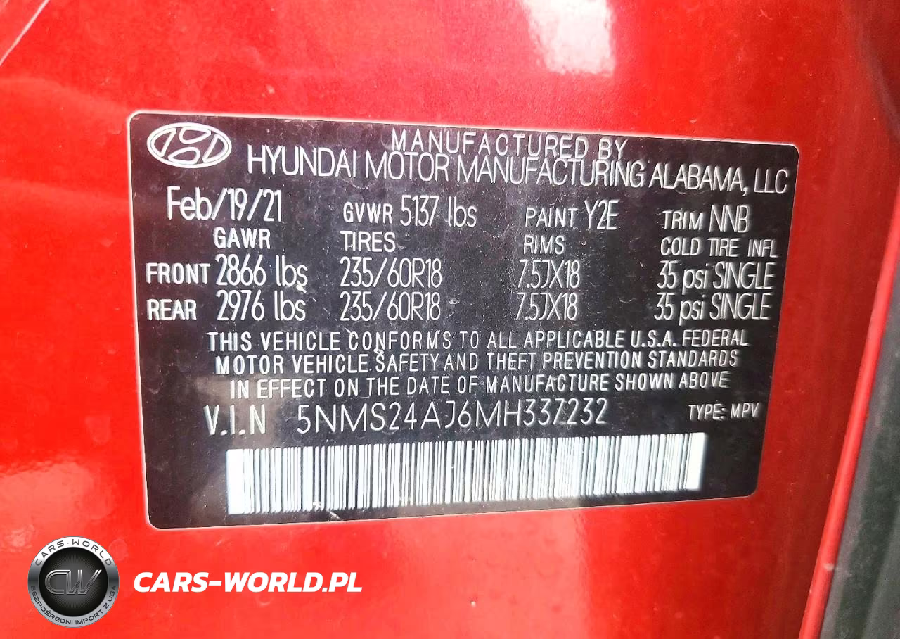 2021 Hyundai Santa Fe Sel VIN:5NMS24AJ6MH337232 - 13