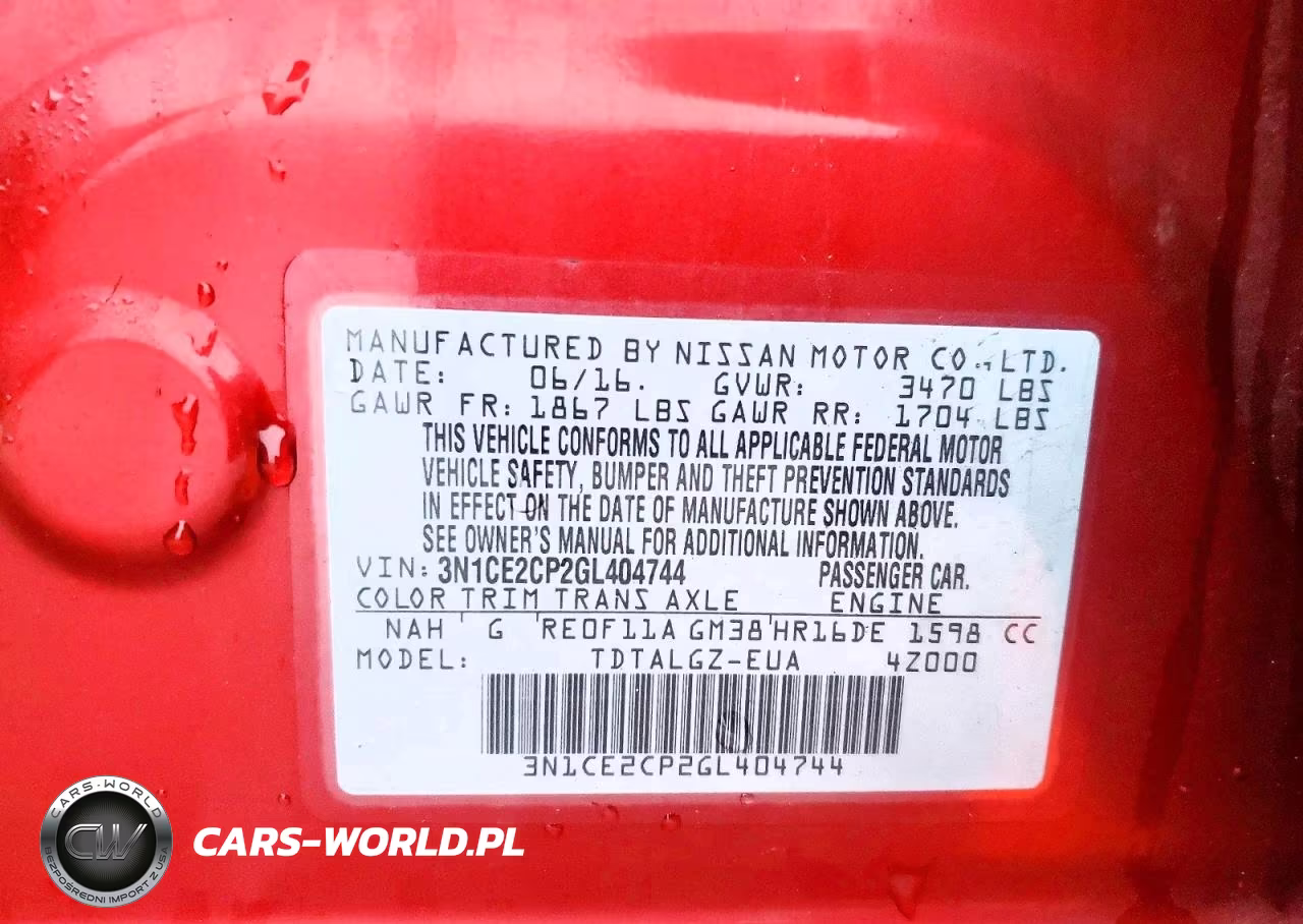 2016 Nissan Versa Note Sr VIN:3N1CE2CP2GL404744 - 12
