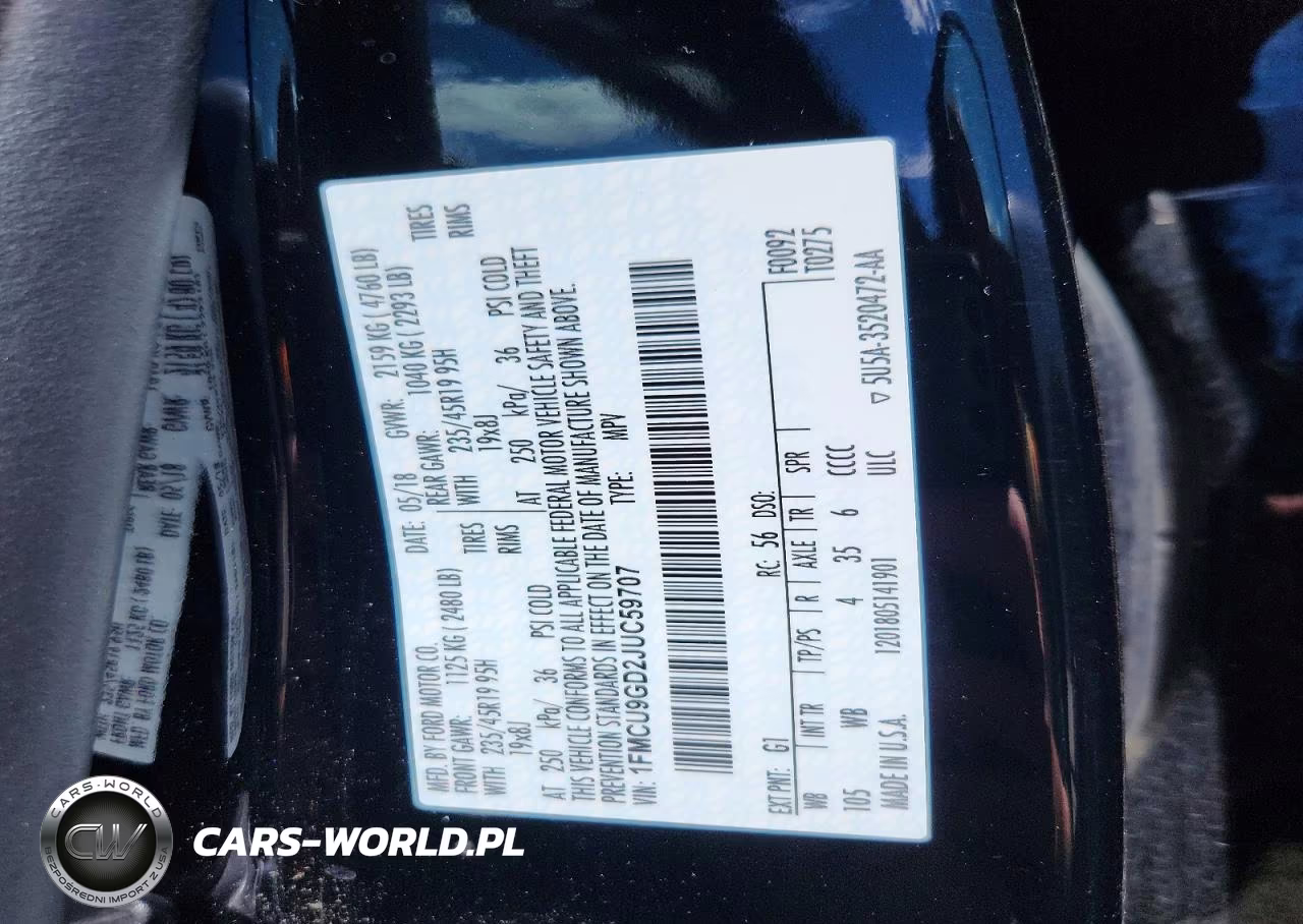 2018 Ford Escape Se VIN:1FMCU9GD2JUC59707 - 13