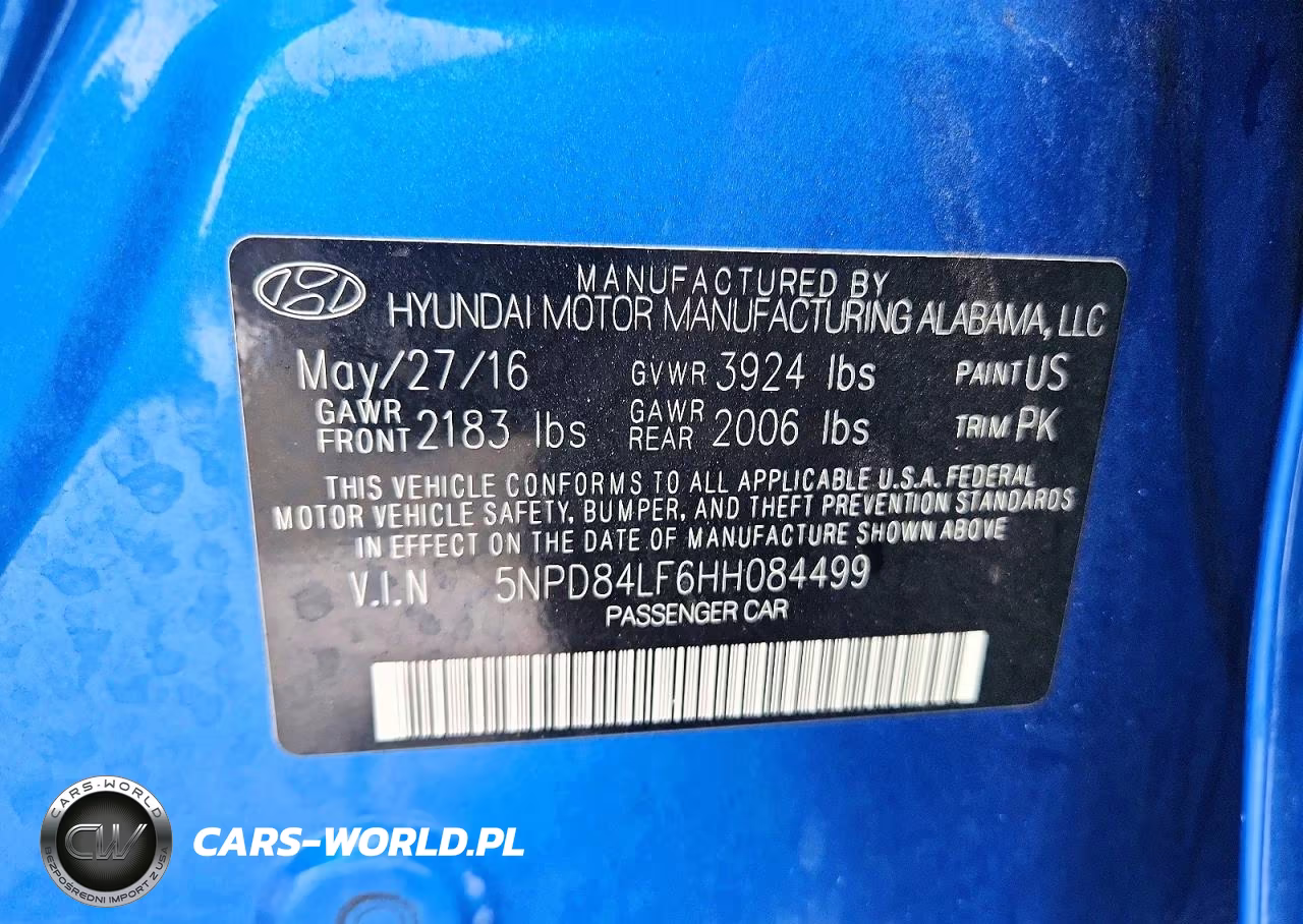2017 Hyundai Elantra Se VIN:5NPD84LF6HH084499 - 12