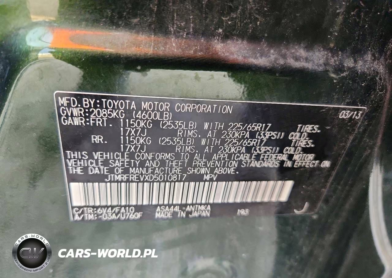 2013 Toyota Rav4 Xle VIN:JTMRFREVXD5010817 - 14