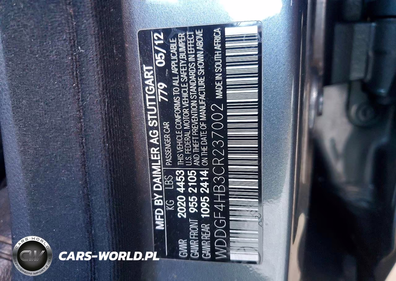 2012 Mercedes-Benz C 250 VIN:WDDGF4HB3CR237002 - 12