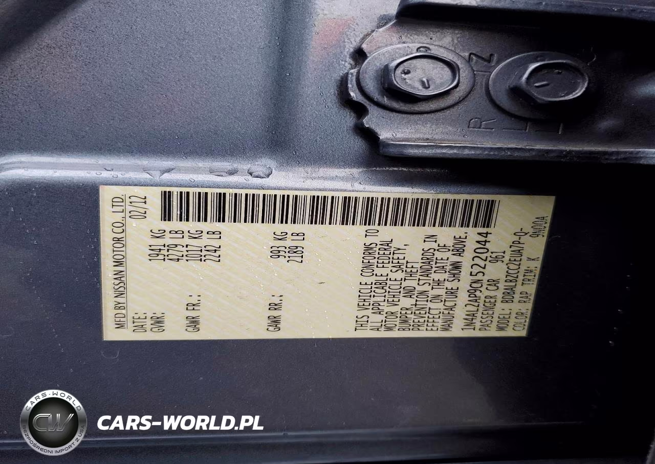 2012 Nissan Altima 2.5 VIN:1N4AL2AP9CN522044 - 13