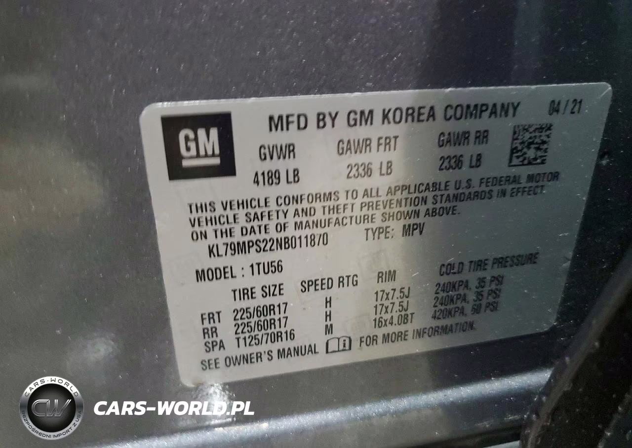 2022 Chevrolet Trailblazer Lt VIN:KL79MPS22NB011870 - 14