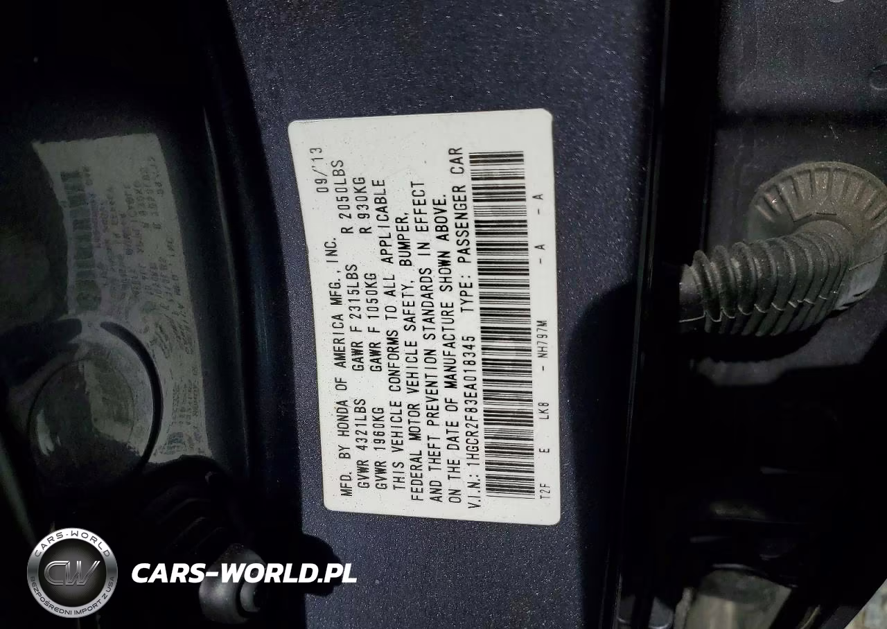 2014 Honda Accord Exl VIN:1HGCR2F83EA018345 - 12