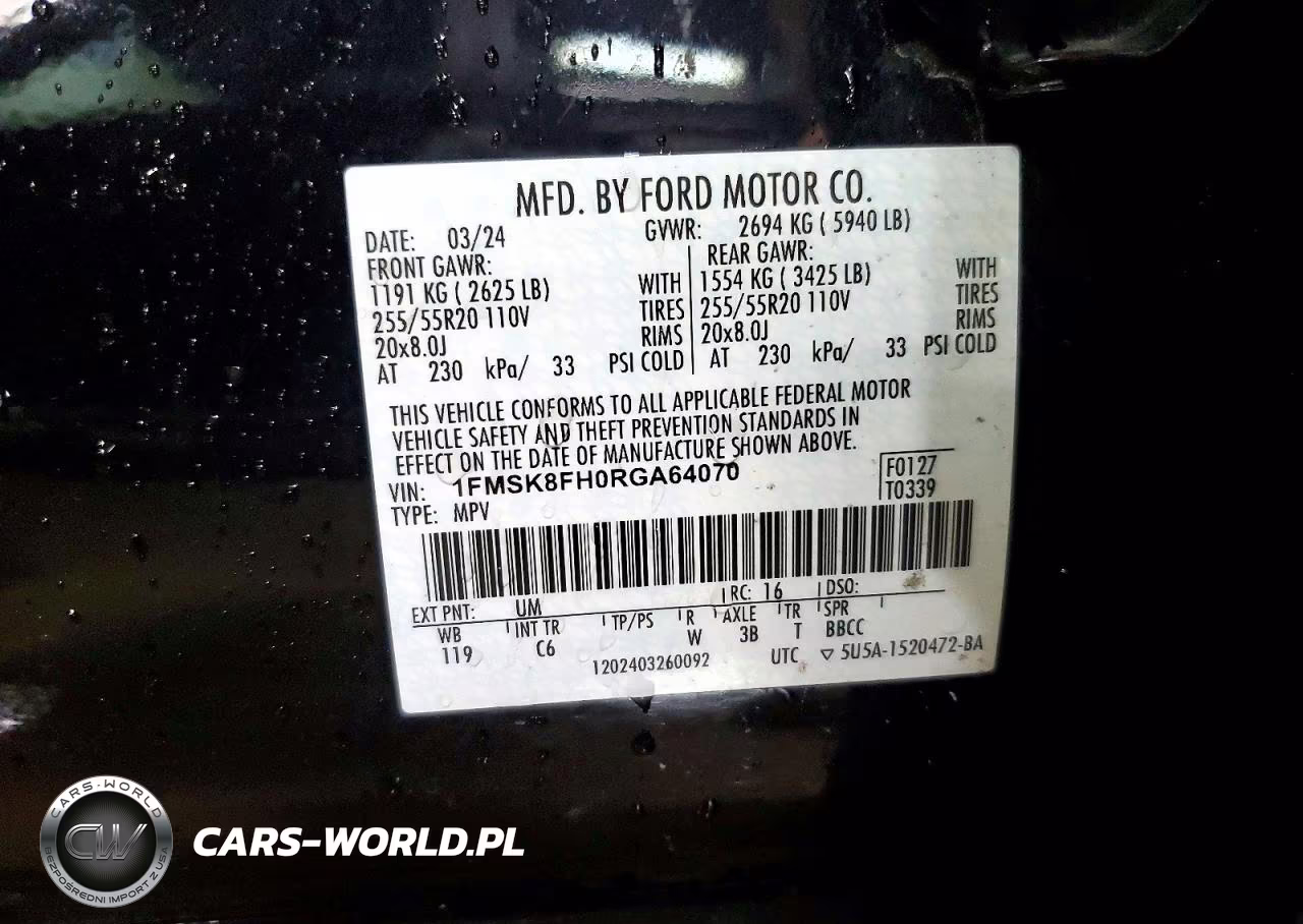 2024 Ford Explorer Limited VIN:1FMSK8FH0RGA64070 - 13