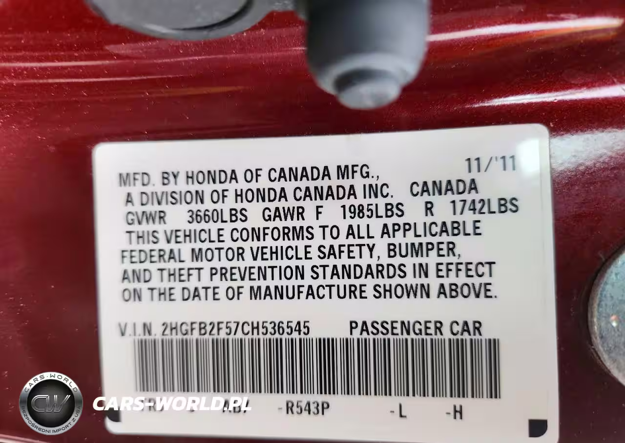 2012 Honda Civic Lx VIN:2HGFB2F57CH536545 - 12