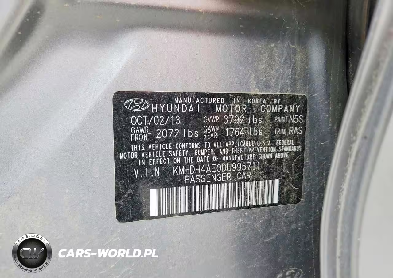 2013 Hyundai Elantra Gls VIN:KMHDH4AE0DU995711 - 12