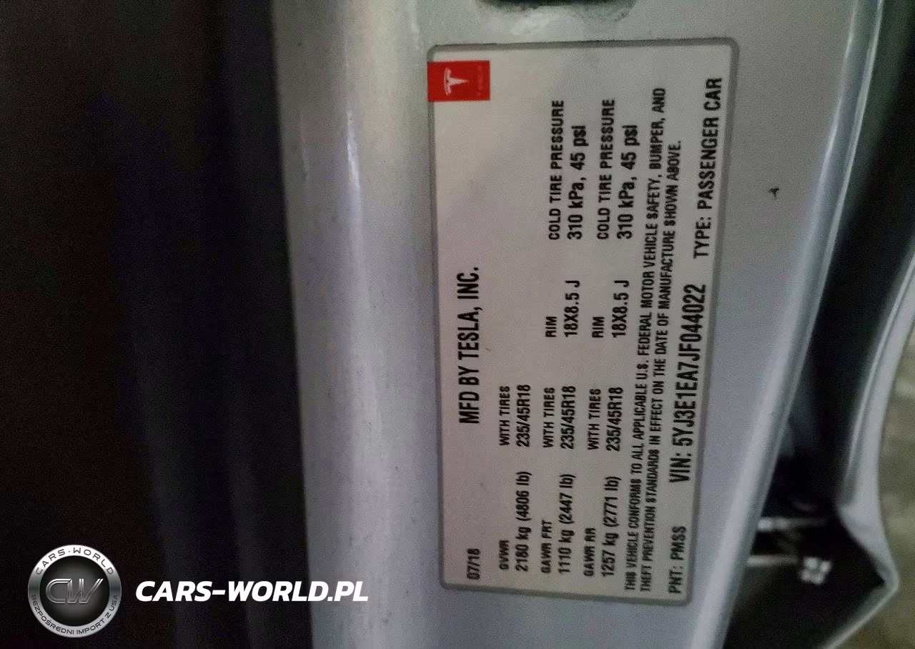 2018 Tesla Model 3 VIN:5YJ3E1EA7JF044022 - 13