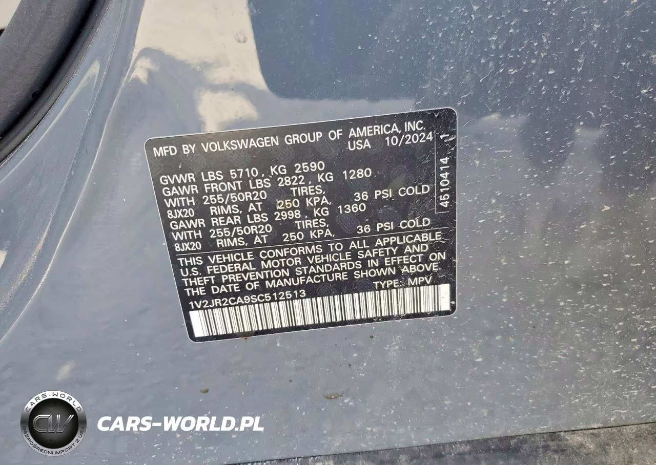 2025 Volkswagen Atlas Se VIN:1V2JR2CA9SC512513 - 12