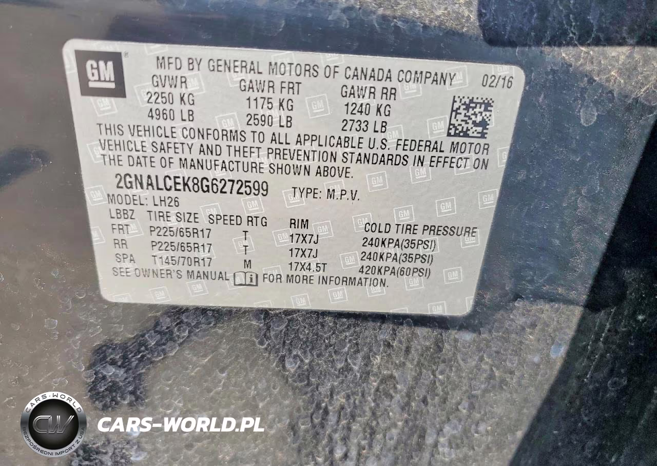 2016 Chevrolet Equinox Lt VIN:2GNALCEK8G6272599 - 13