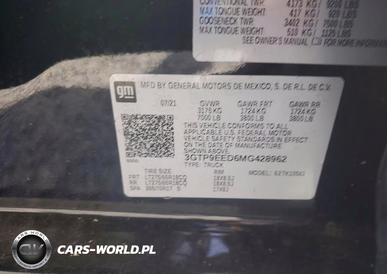 2021 GMC Sierra K1500 At4 VIN:3GTP9EED6MG428962 - 12