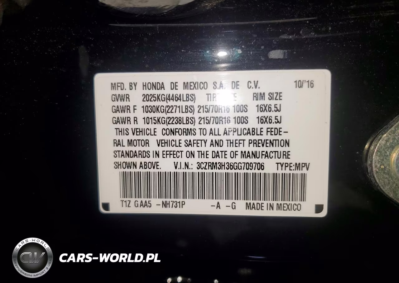 2016 Honda Cr-V Lx VIN:3CZRM3H36GG709706 - 12