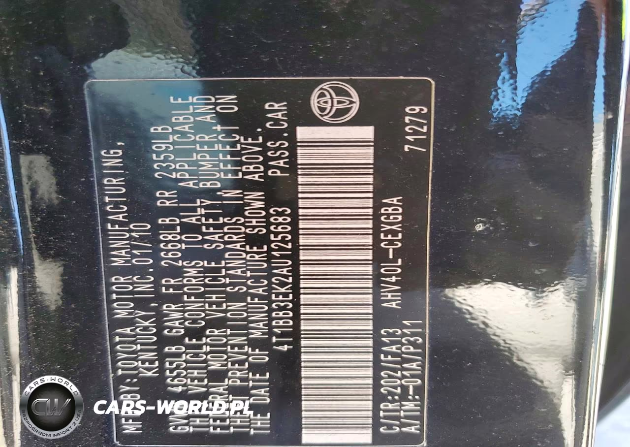 2010 Toyota Camry Hybrid Base VIN:4T1BB3EK2AU125683 - 12
