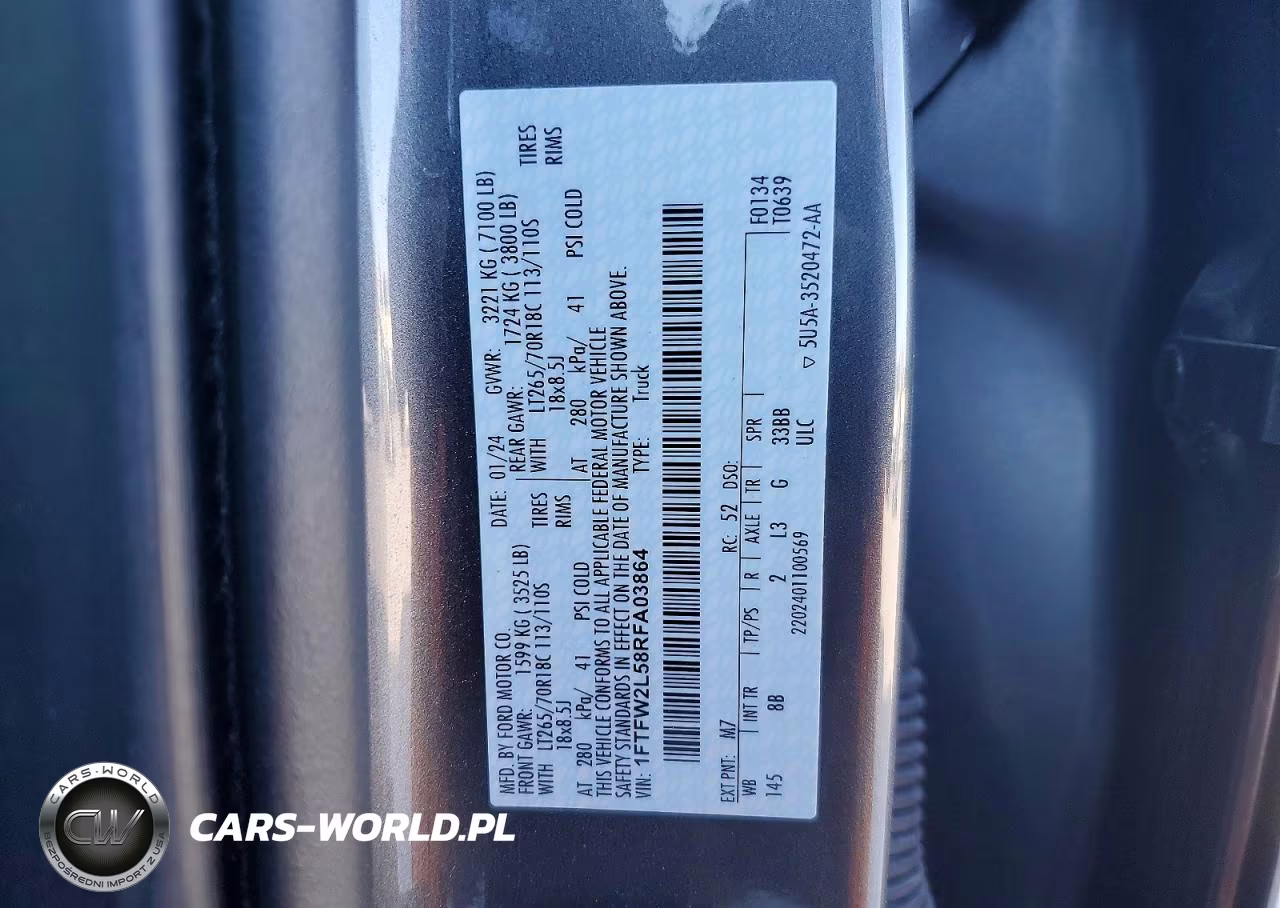 2024 Ford F150 Stx VIN:1FTFW2L58RFA03864 - 12
