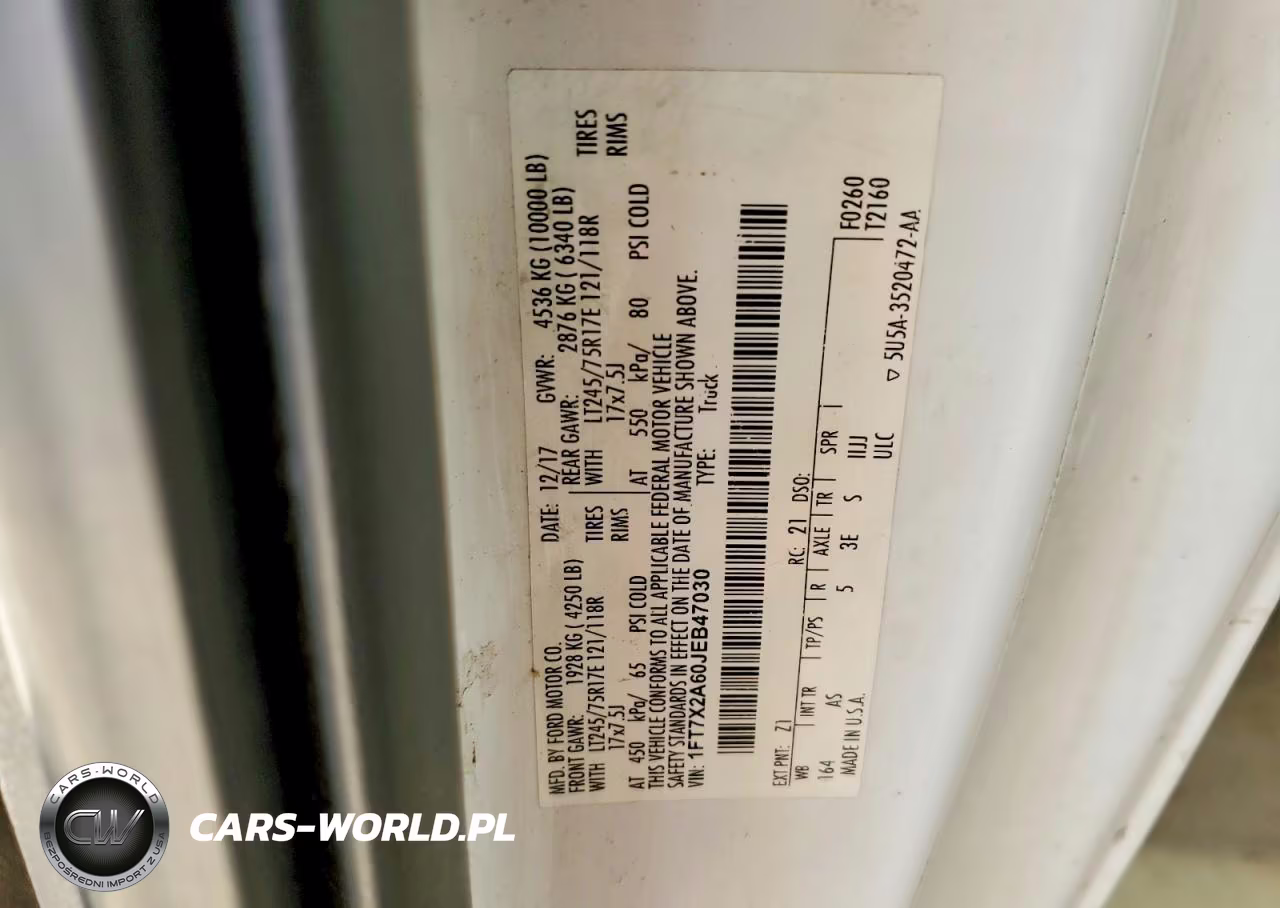 2018 Ford F250 Super Duty VIN:1FT7X2A60JEB47030 - 12