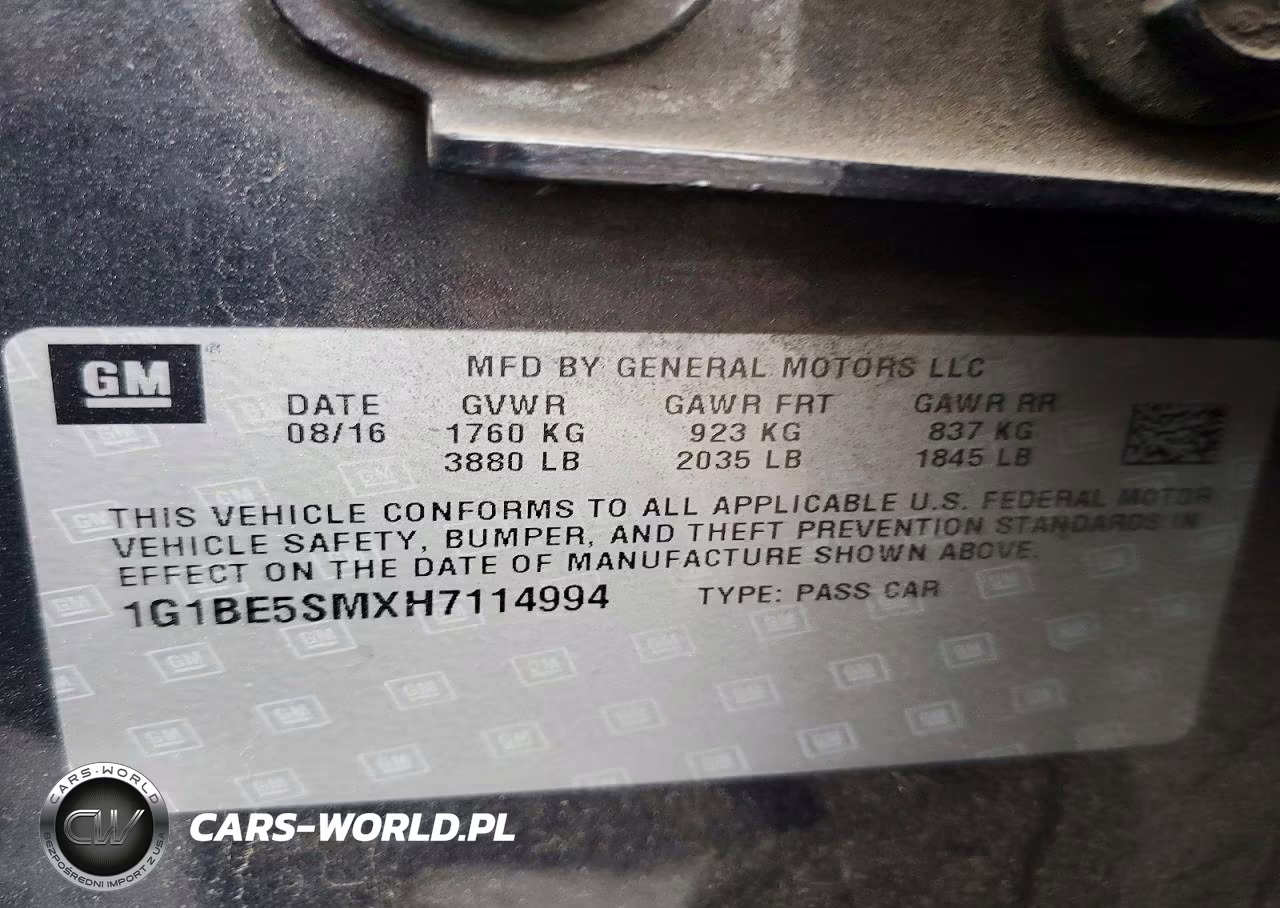 2017 Chevrolet Cruze Lt VIN:1G1BE5SMXH7114994 - 12
