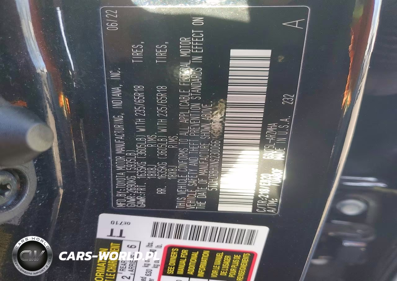 2022 Toyota Highlander Xle VIN:5TDHZRBHXNS230066 - 12
