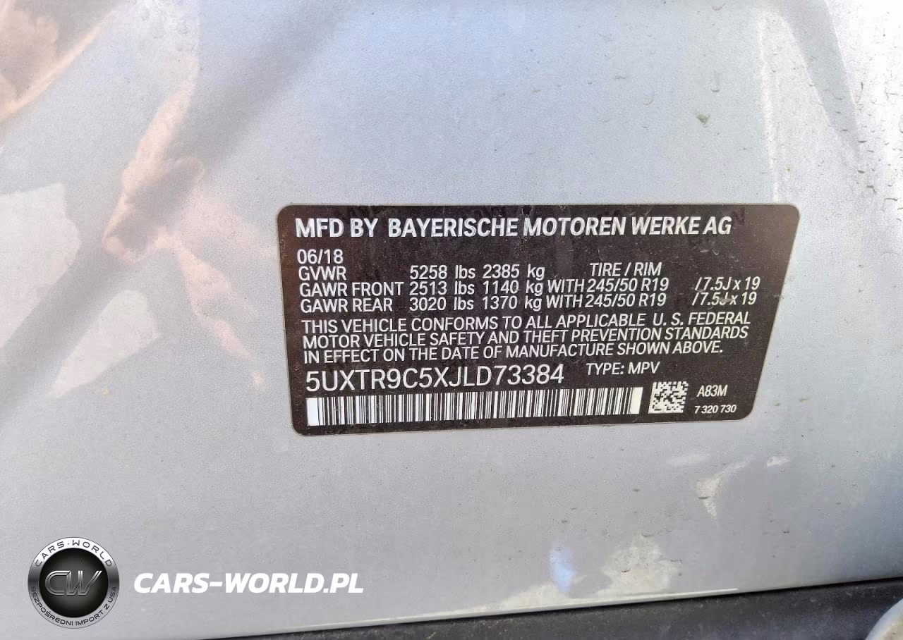2018 BMW X3 xDrive30I VIN:5UXTR9C5XJLD73384 - 13