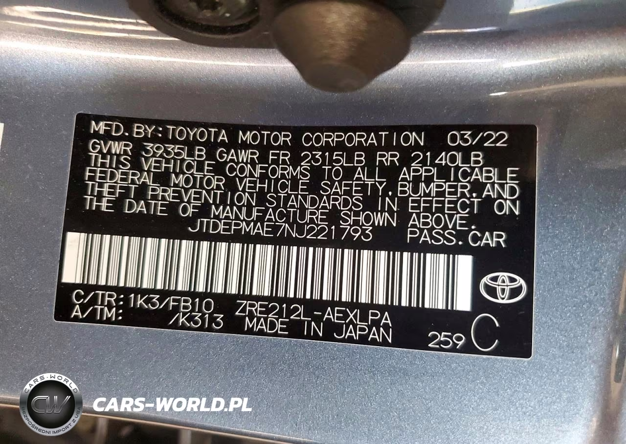2022 Toyota Corolla Le VIN:JTDEPMAE7NJ221793 - 12