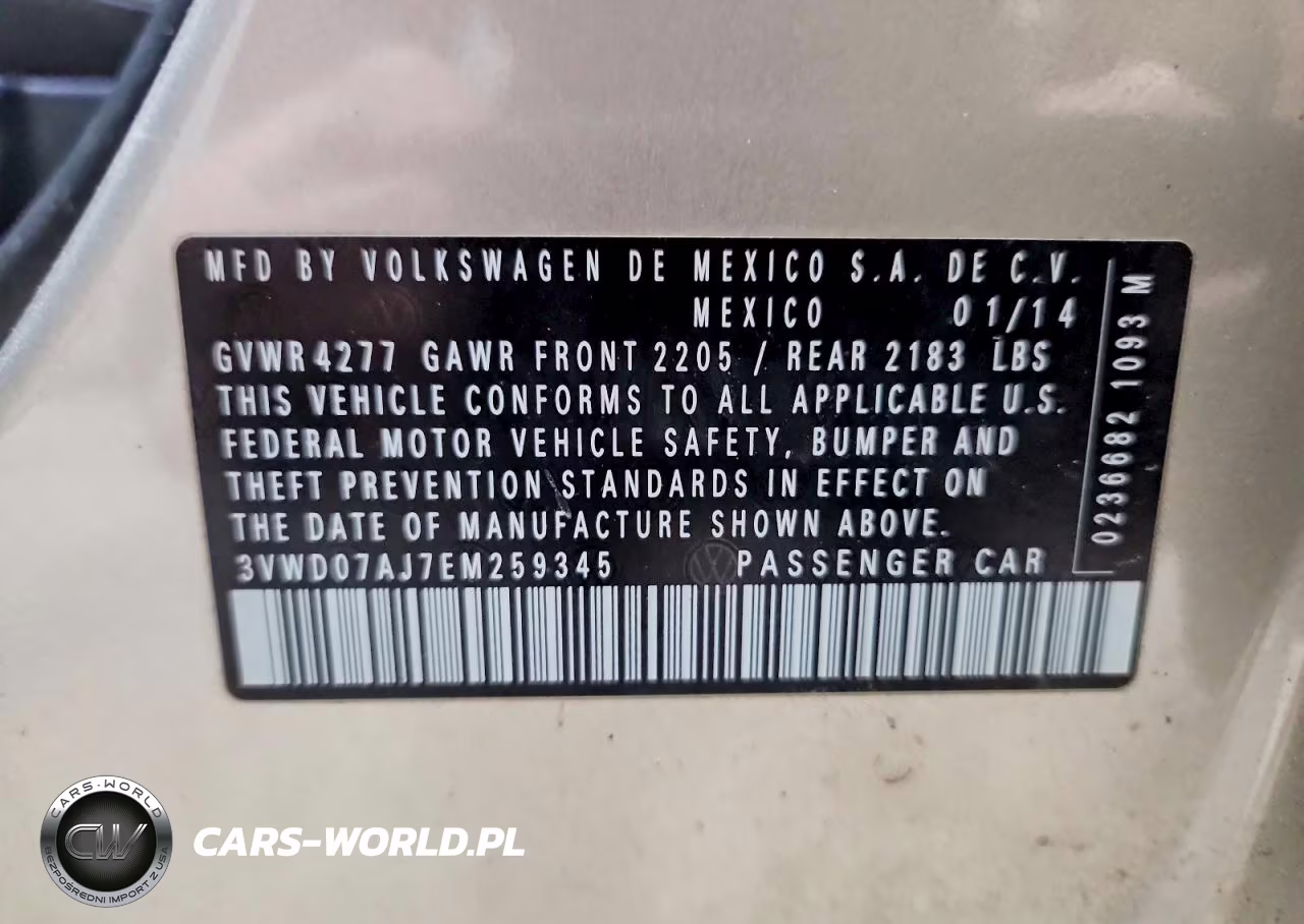 2014 Volkswagen Jetta Se VIN:3VWD07AJ7EM259345 - 12
