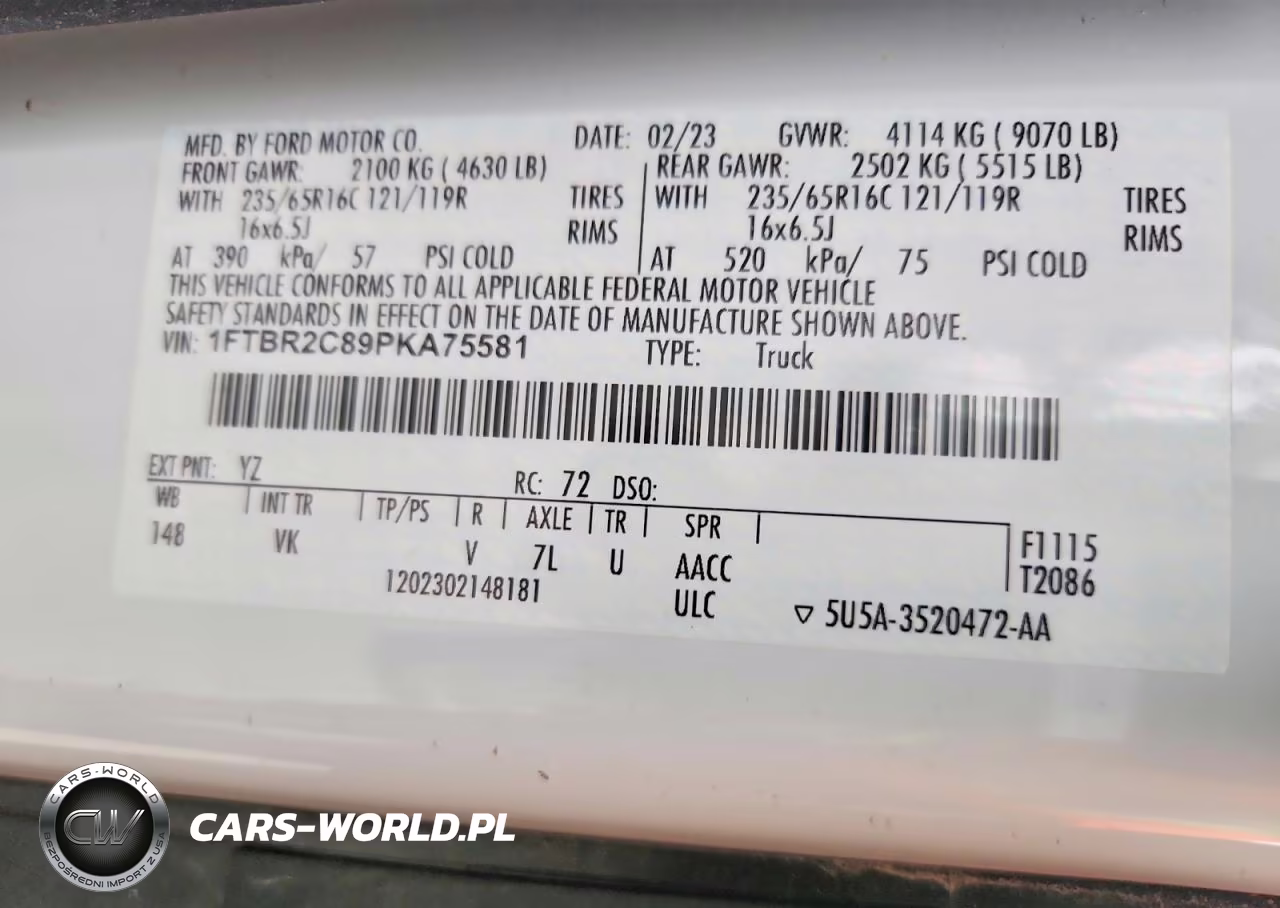 2023 Ford Transit T-250 VIN:1FTBR2C89PKA75581 - 14