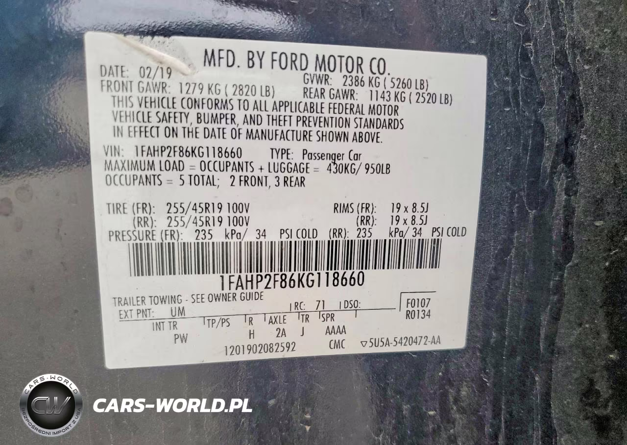 2019 Ford Taurus Limited VIN:1FAHP2F86KG118660 - 13