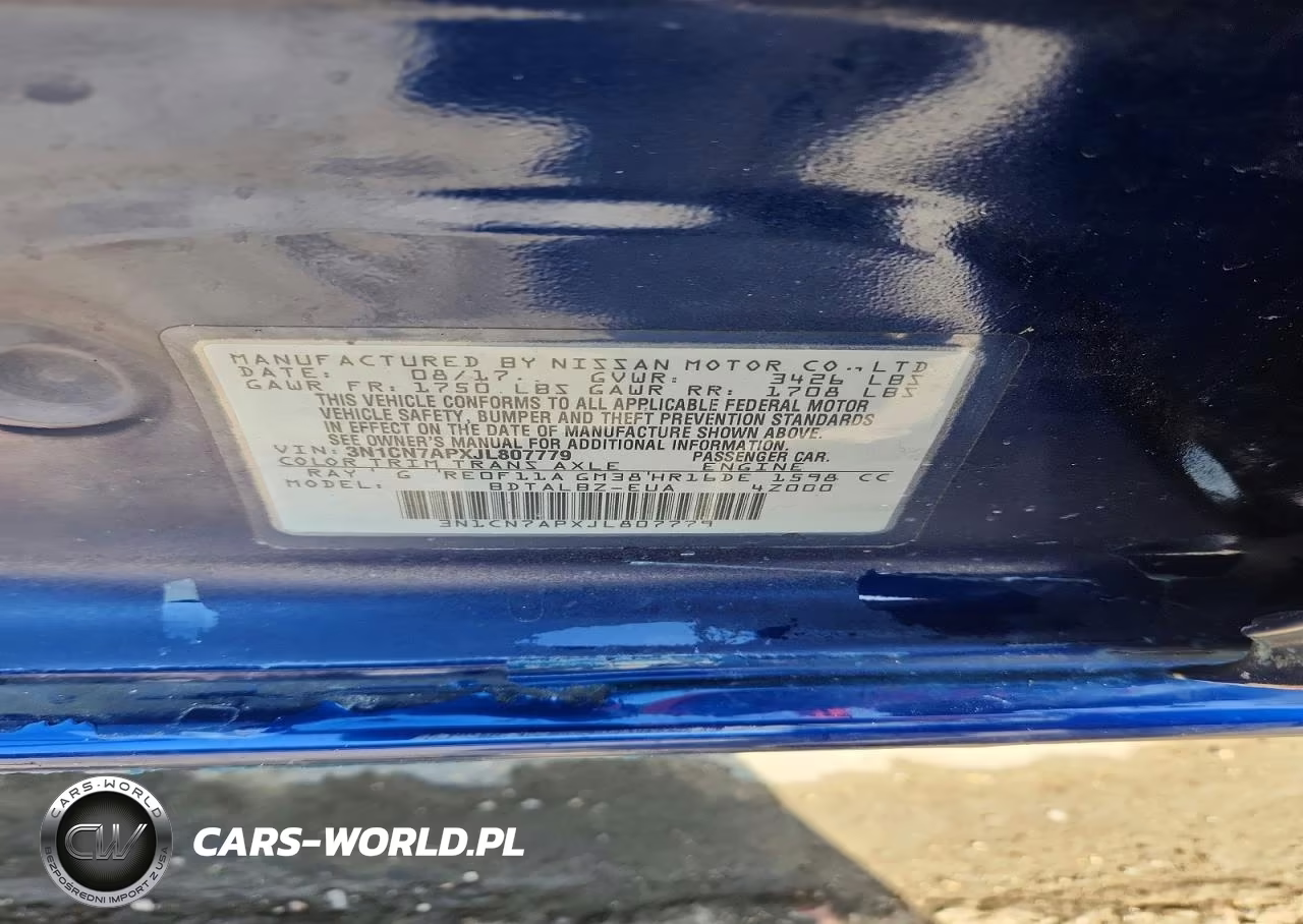 2018 Nissan Versa Sv VIN:3N1CN7APXJL807779 - 13