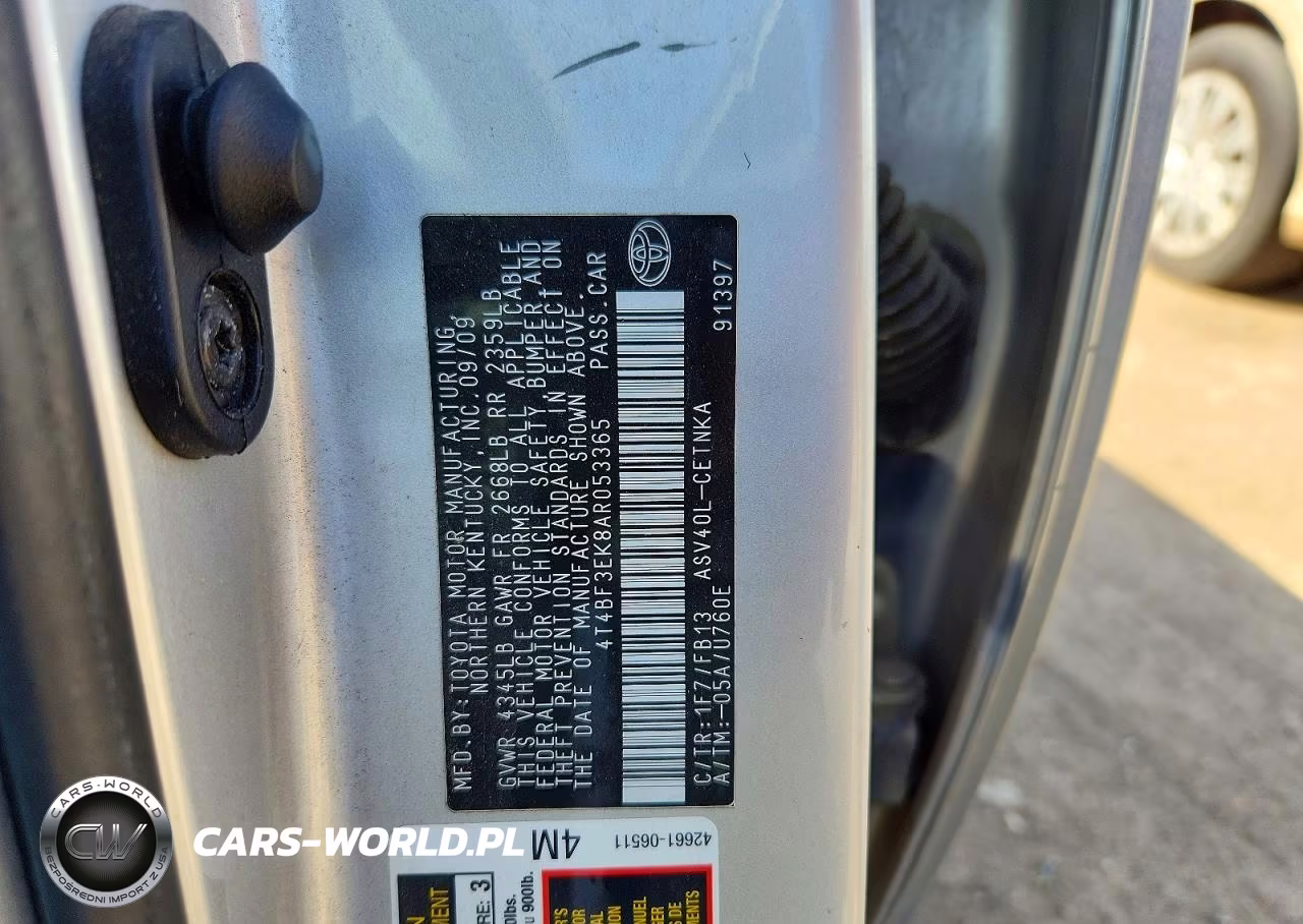 2010 Toyota Camry Le VIN:4T4BF3EK8AR053365 - 12