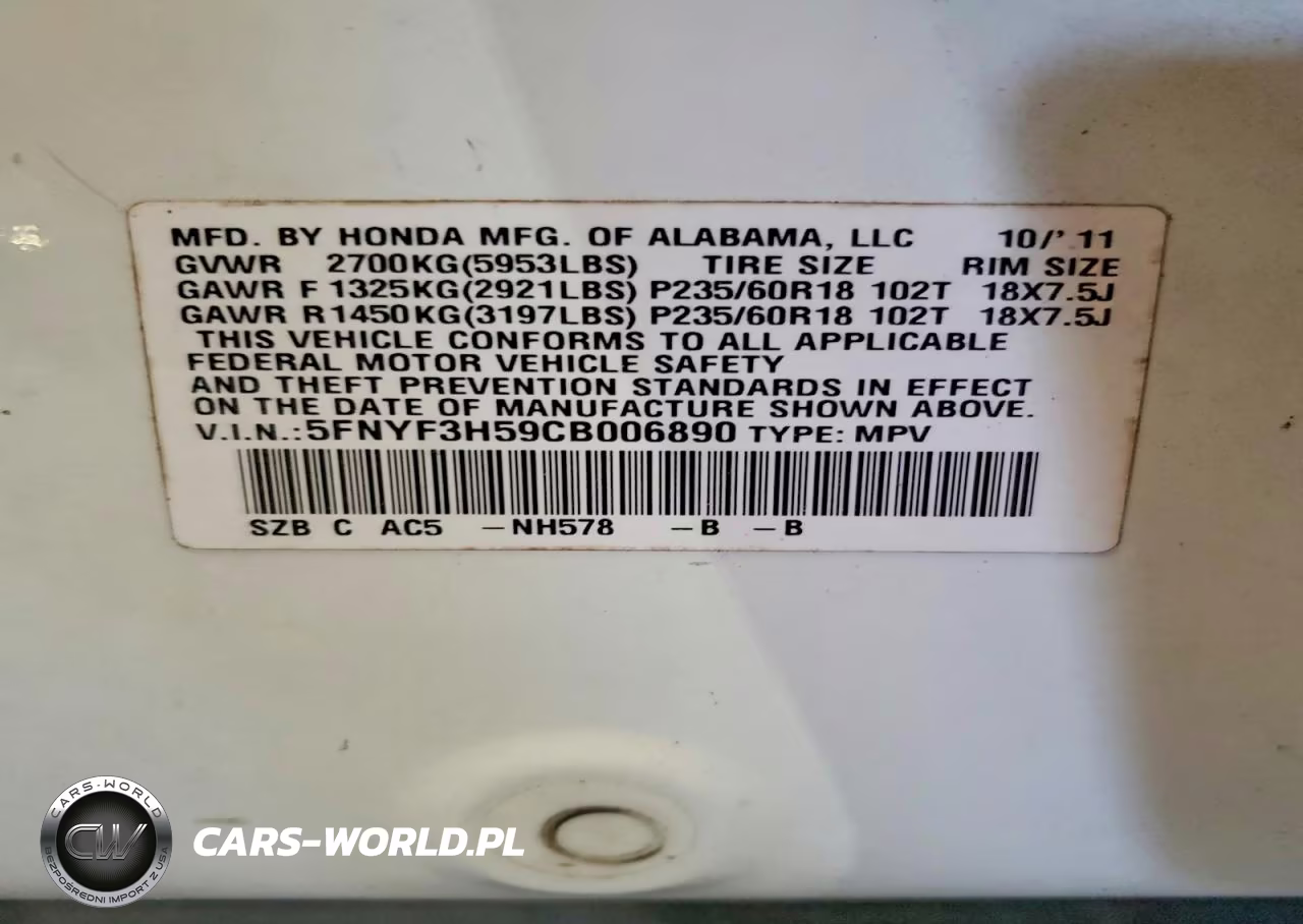 2012 Honda Pilot Exl VIN:5FNYF3H59CB006890 - 13