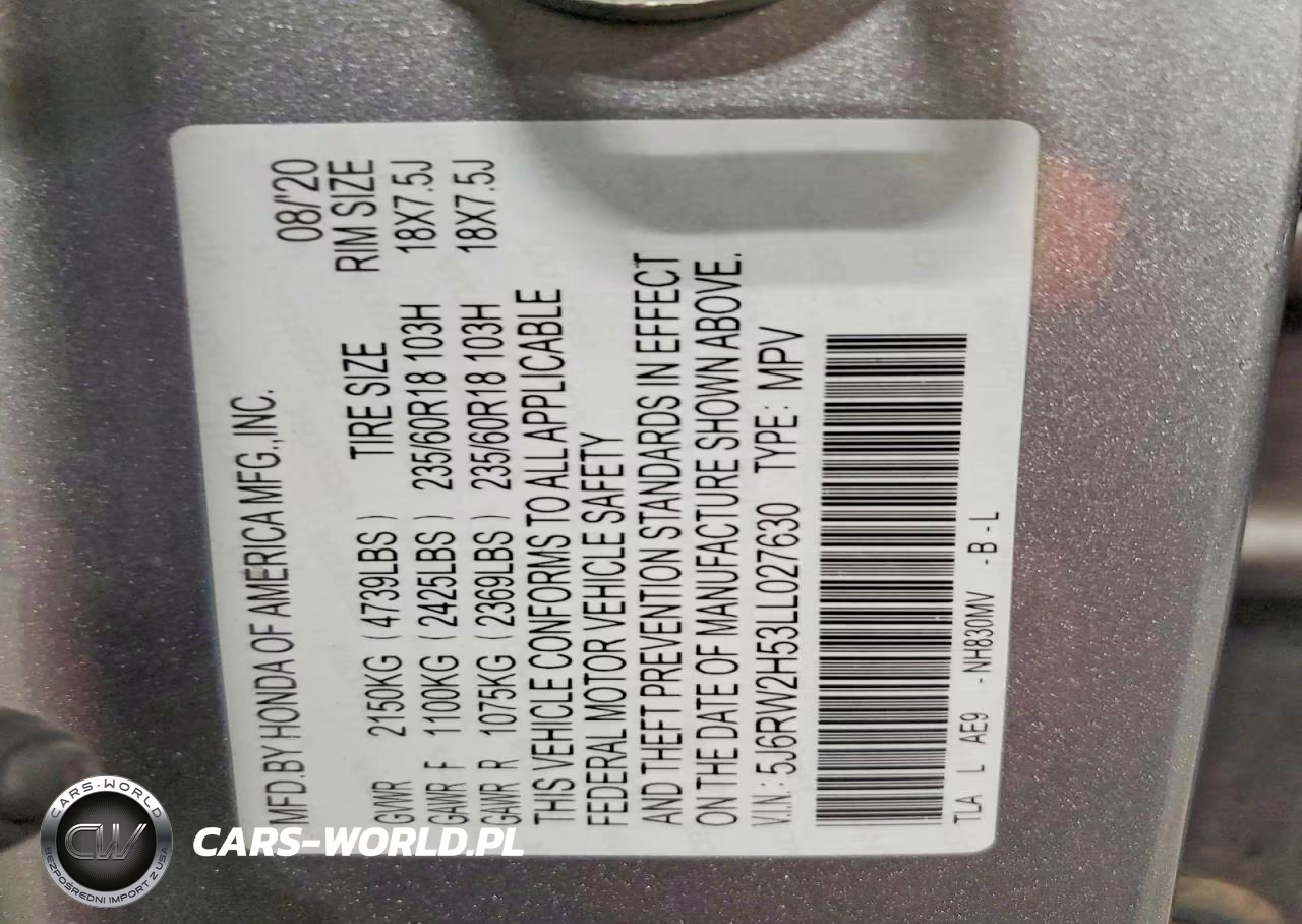 2020 Honda Cr-V Ex VIN:5J6RW2H53LL027630 - 13