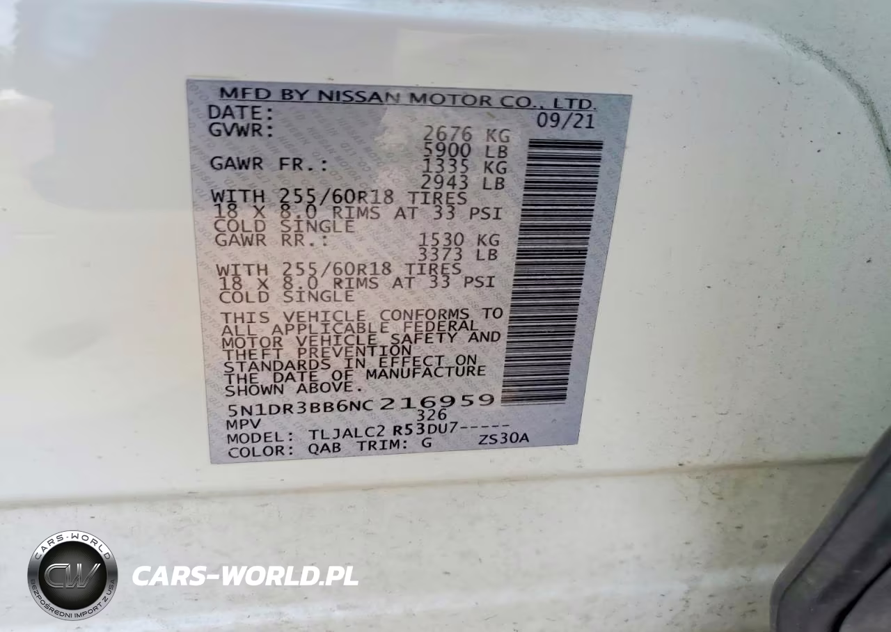 2022 Nissan Pathfinder Sv VIN:5N1DR3BB6NC216959 - 13