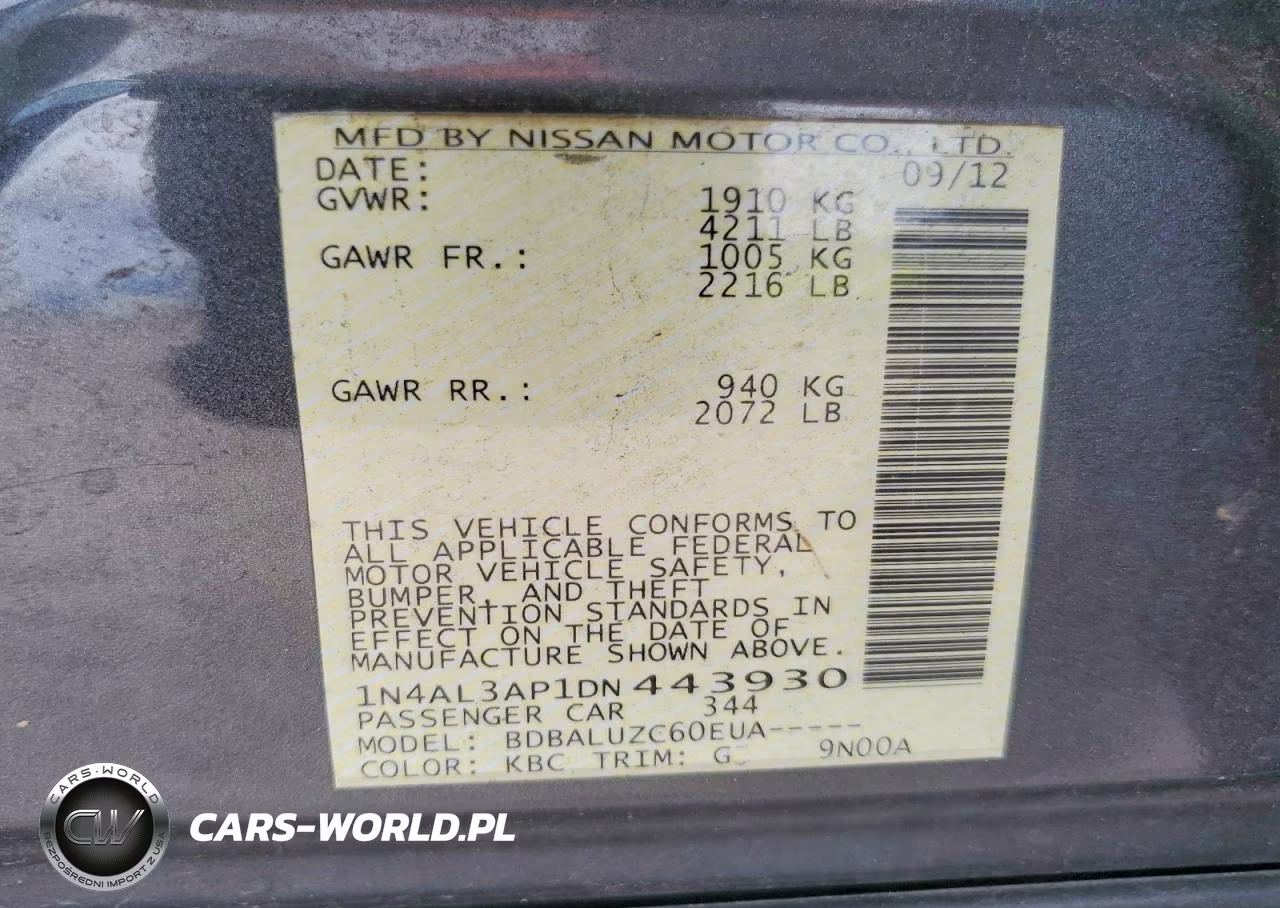2013 Nissan Altima 2.5 VIN:1N4AL3AP1DN443930 - 13