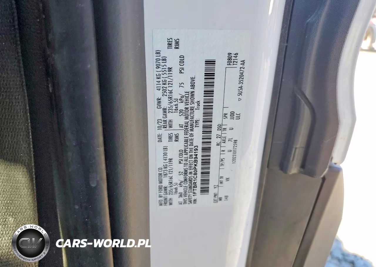2023 Ford Transit 250 Utility - Service Van VIN:1FTBR1C80PKB94193 - 12