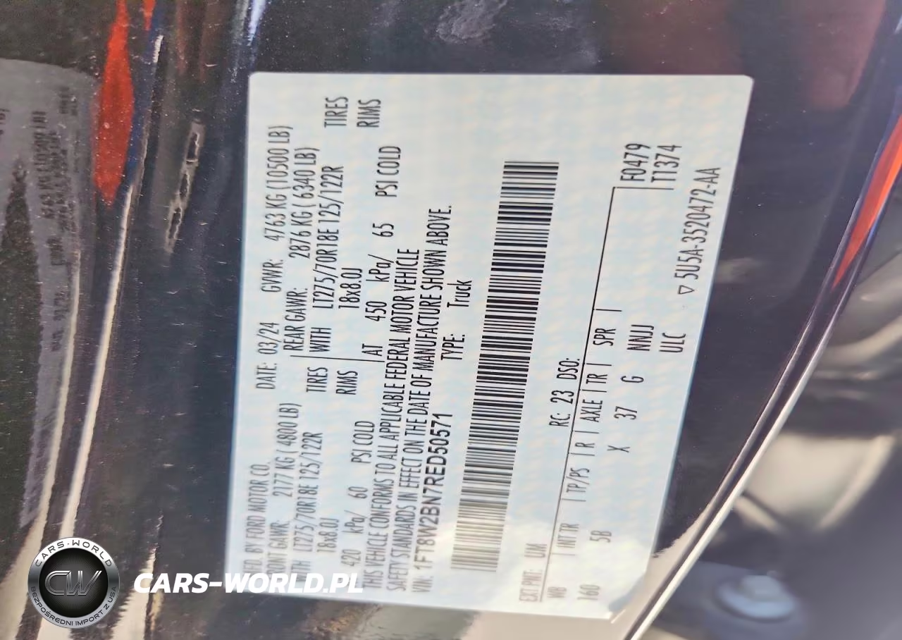 2024 Ford F250 Super Duty VIN:1FT8W2BN7RED50571 - 12