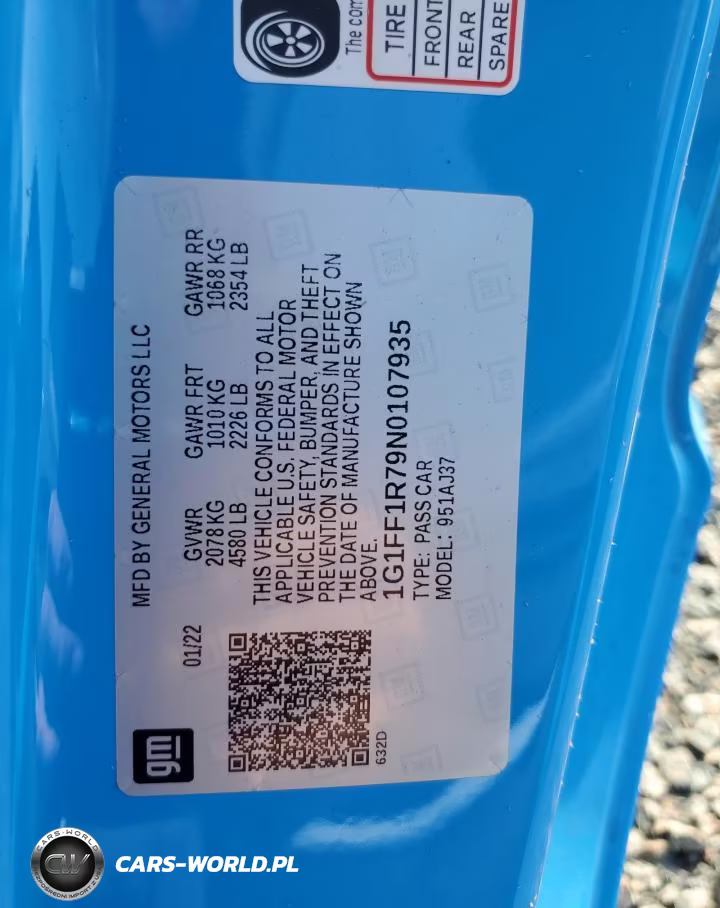 2022 Chevrolet Camaro Lt1 VIN:1G1FF1R79N0107935 - 12