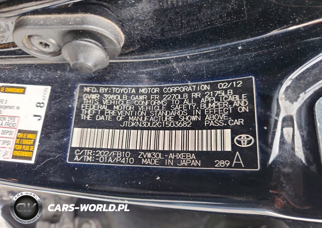 2012 Toyota Prius Two VIN:JTDKN3DU2C1503682 - 12