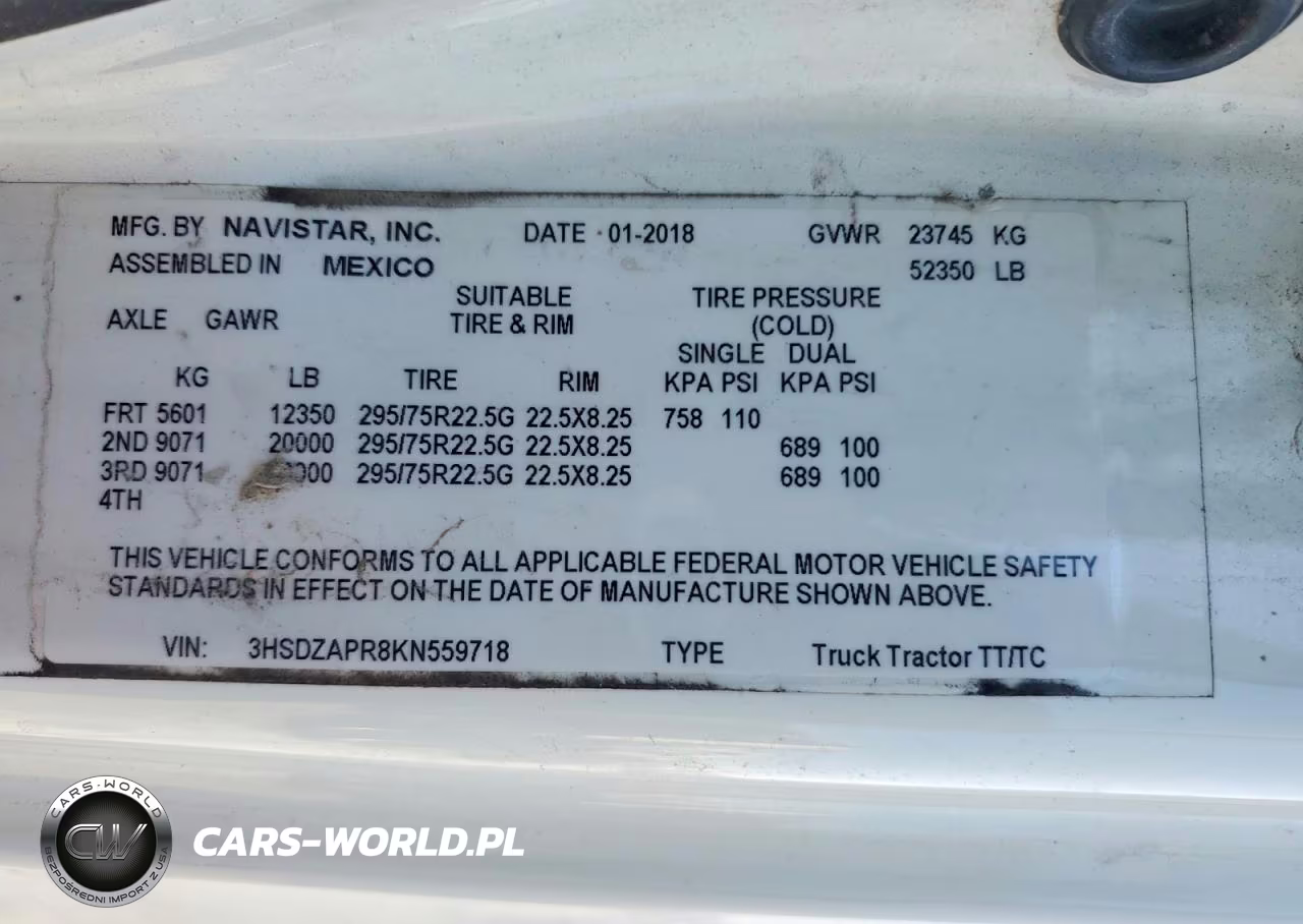 2019 International Lt625 Semi Truck VIN:3HSDZAPR8KN559718 - 10