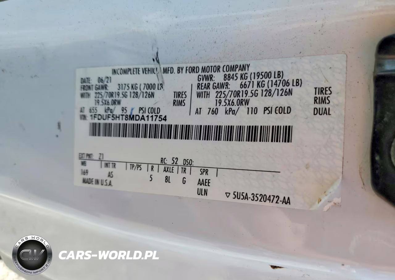 2021 Ford F550 Super Duty VIN:1FDUF5HT8MDA11754 - 12