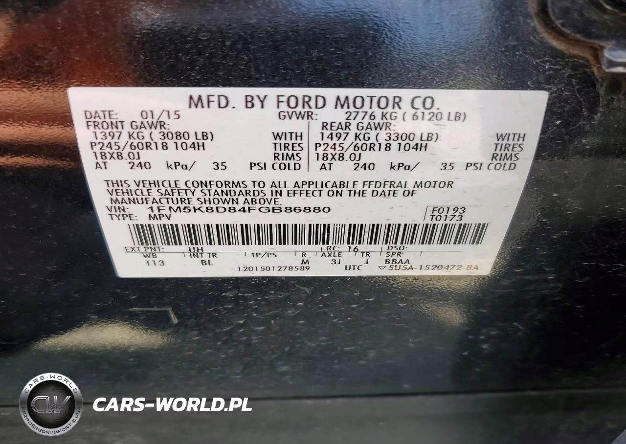 2015 Ford Explorer Xlt VIN:1FM5K8D84FGB86880 - 13