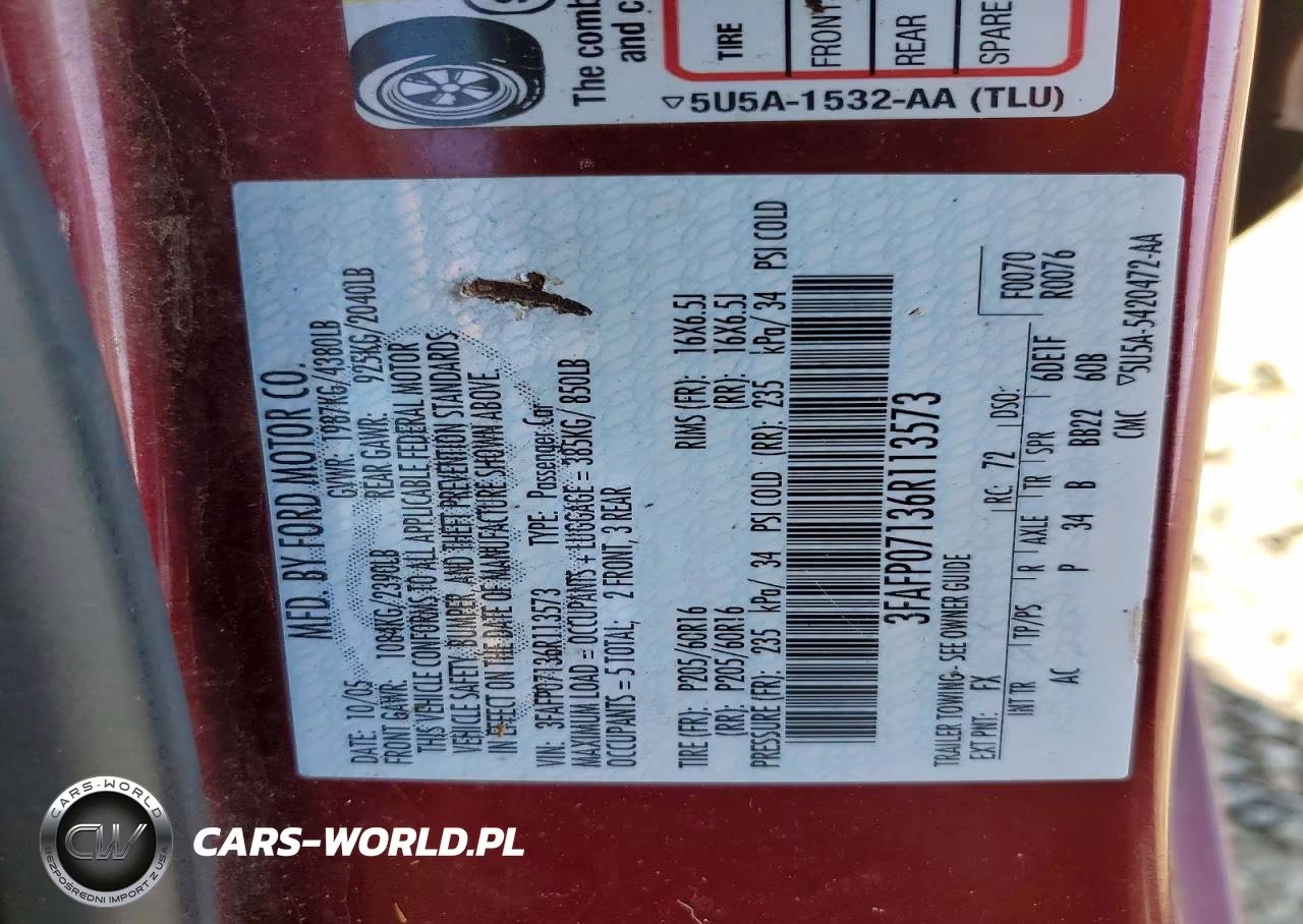 2006 Ford Fusion Se VIN:3FAFP07136R113573 - 12