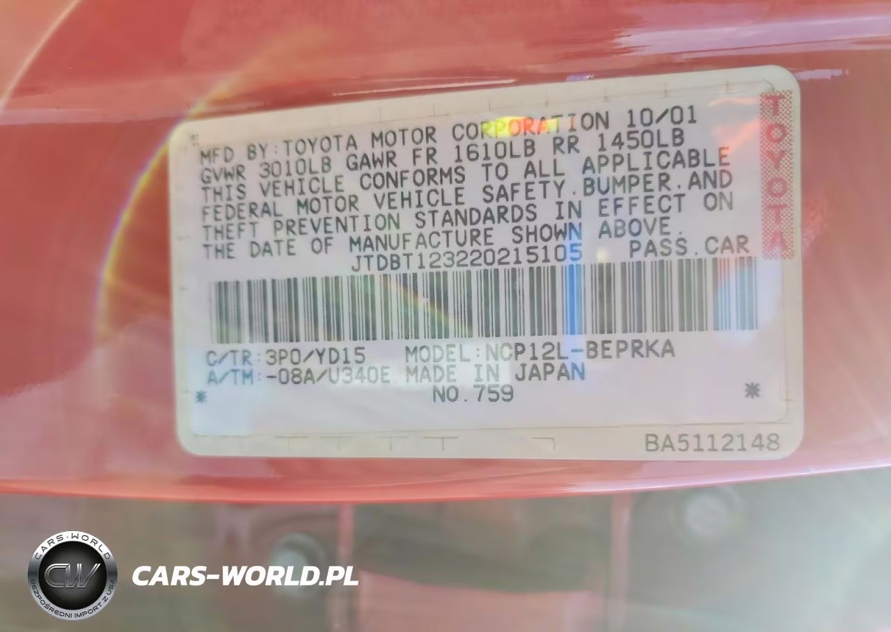 2002 Toyota Echo VIN:JTDBT123220215105 - 12